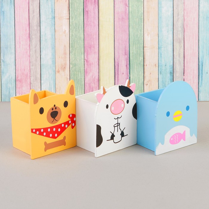 Карандашница "Милые зверята", МИКС