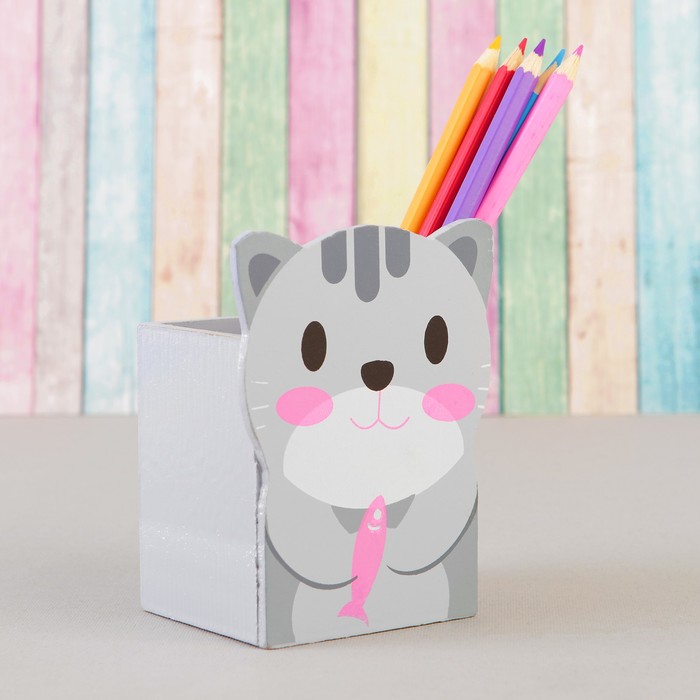 Карандашница "Весёлые зверята", МИКС