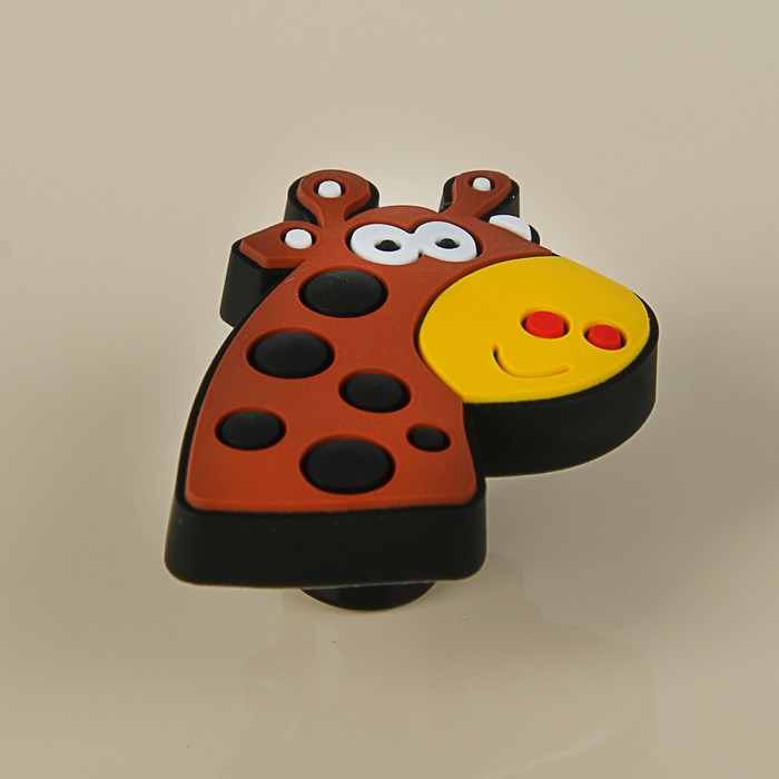 Ручка-кнопка детская KID 005, "Жираф", резиновая