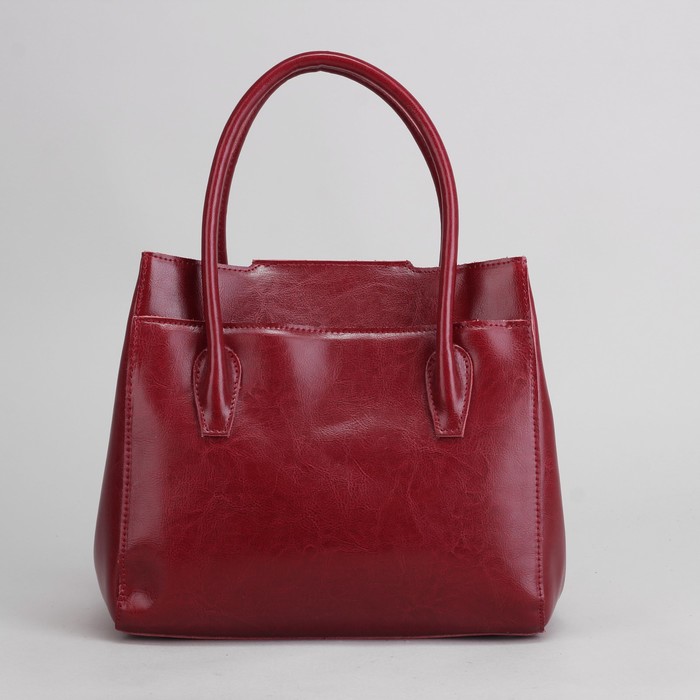 Сумка женская, отдел на молнии, с расширением, 2 наружных кармана, длинный ремень, цвет бордовый