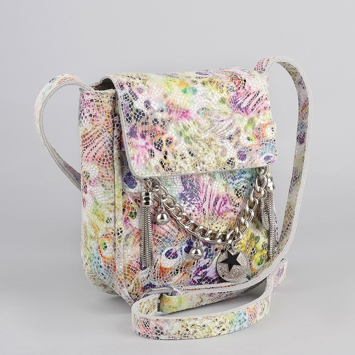 Сумка женская, отдел на молнии, наружный карман, длинный ремень, цвет белый