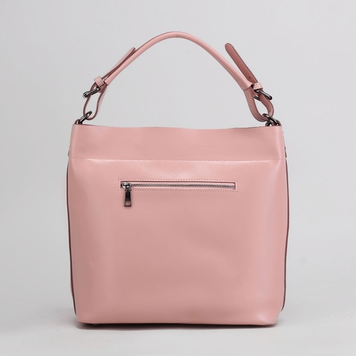 Сумка женская, отдел с перегородкой на молнии, 2 наружных кармана, цвет пудровый