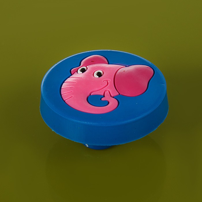 Ручка-кнопка детская KID 015, "Слоненок", резиновая