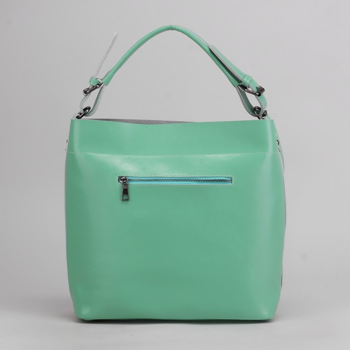 Сумка женская, отдел с перегородкой на молнии, 2 наружных кармана, цвет мятный