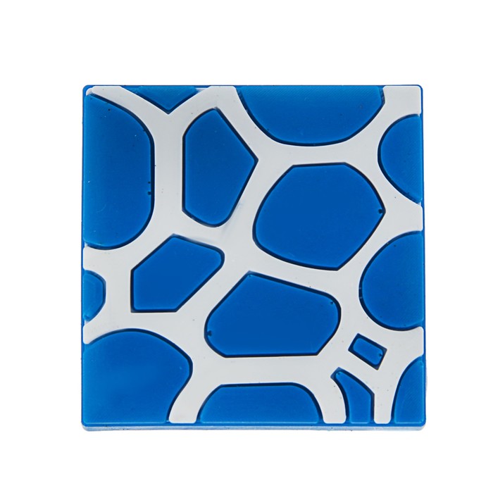 Ручка-кнопка детская KID 018, "Пятна", резиновая, синяя