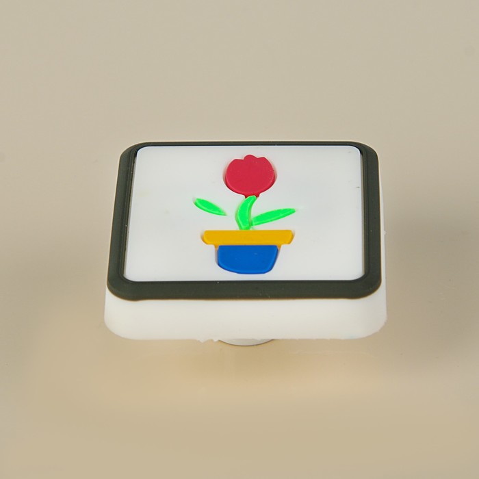 Ручка-кнопка детская KID 030, "Цветочек 2", резиновая