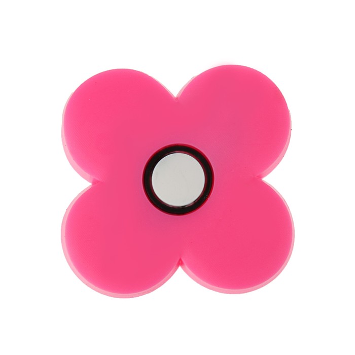 Ручка-кнопка детская KID 023, "Цветочек 1", резиновая,розовая