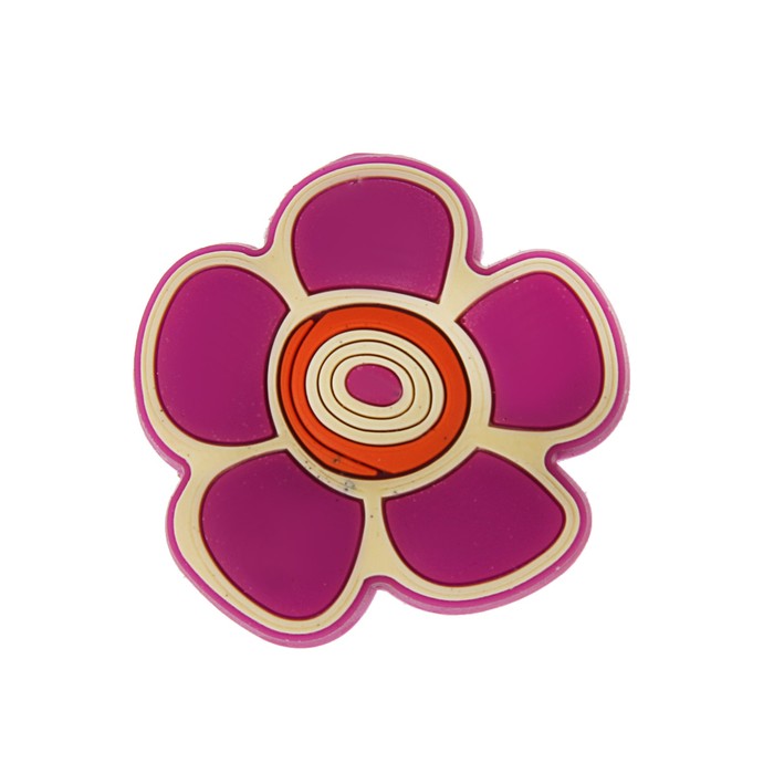 Ручка-кнопка детская KID 024, "Цветочек 2", резиновая, фиолетовая