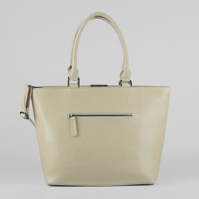 Сумка женская, отдел с перегородкой, наружный карман, длинный ремень, цвет молочный