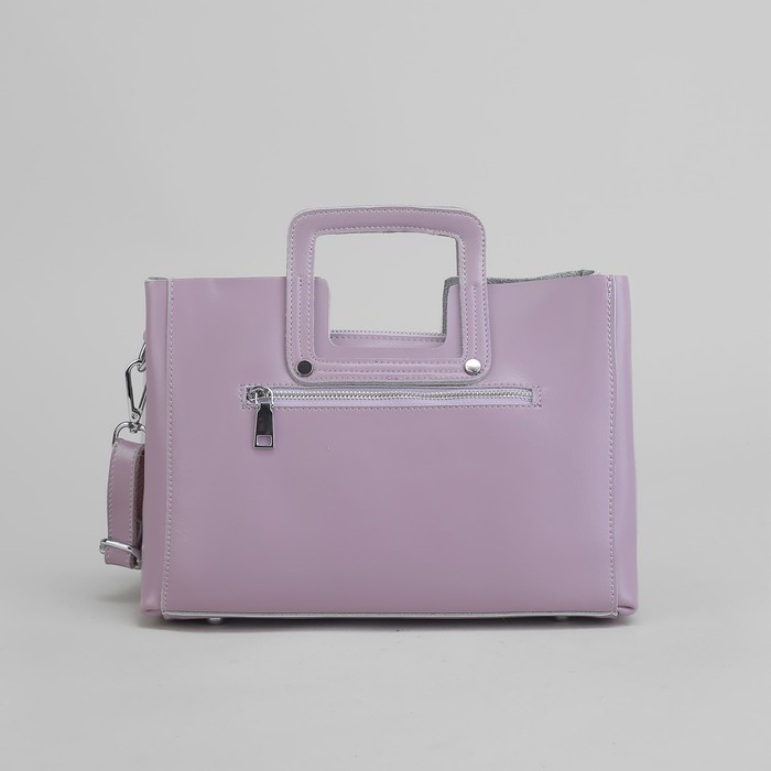 Сумка женская, отдел с перегородкой на молнии, наружный карман, длинный ремень, цвет пудровый