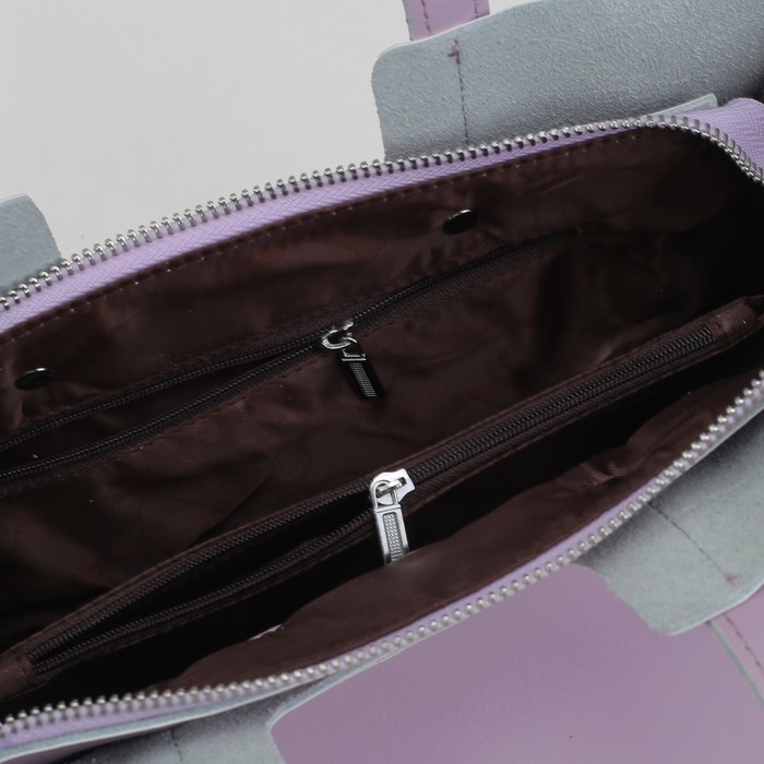 Сумка женская, отдел с перегородкой на молнии, наружный карман, длинный ремень, цвет пудровый