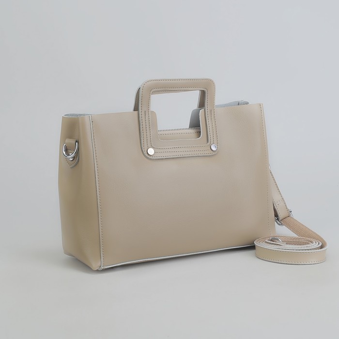 Сумка женская, отдел с перегородкой на молнии, наружный карман, длинный ремень, цвет хаки