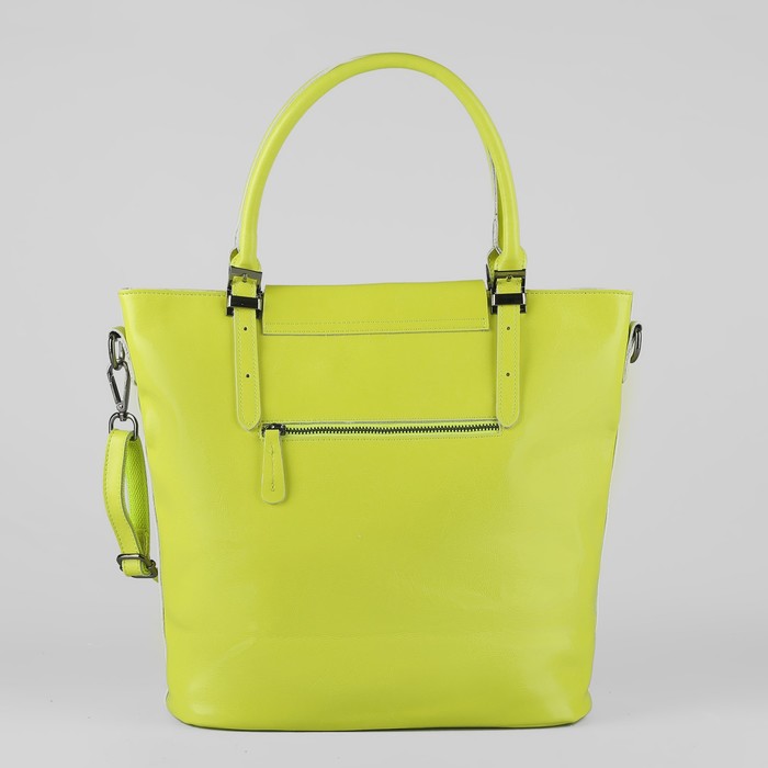Сумка женская, отдел с перегородкой, 3 наружных кармана, цвет лимонный