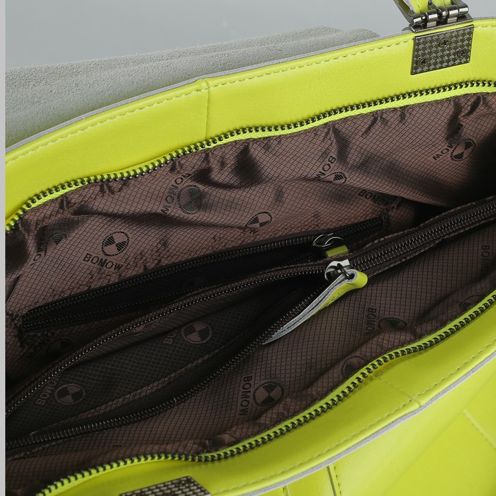 Сумка женская, отдел с перегородкой, 3 наружных кармана, цвет лимонный