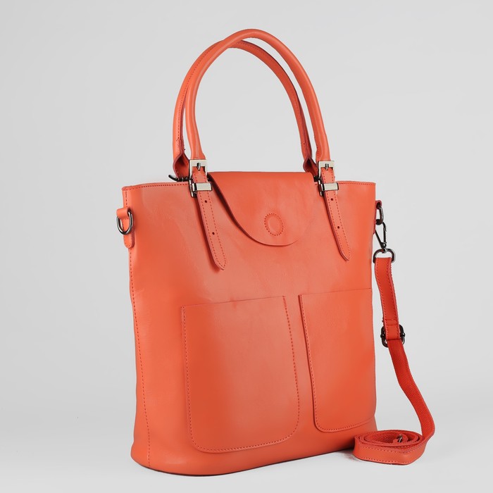 Сумка женская, отдел с перегородкой, 3 наружных кармана, цвет пудровый