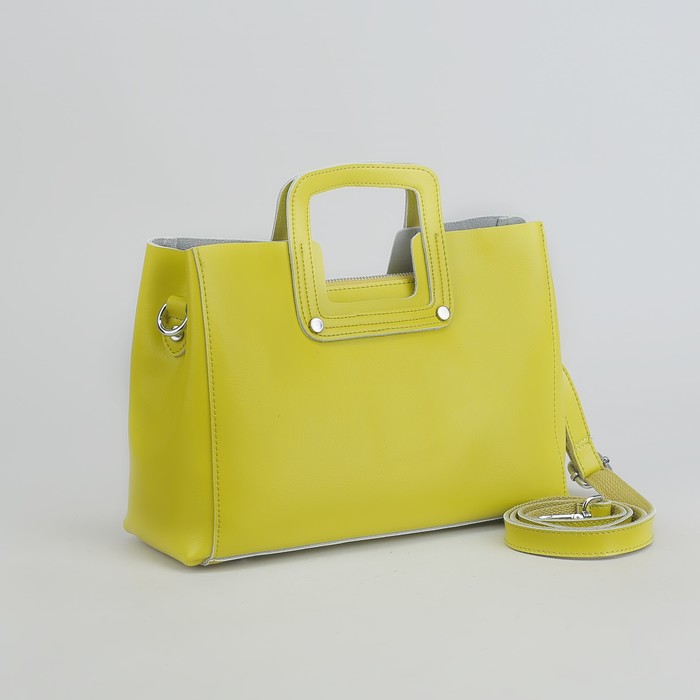 Сумка женская, отдел с перегородкой на молнии, наружный карман, длинный ремень, цвет жёлтый