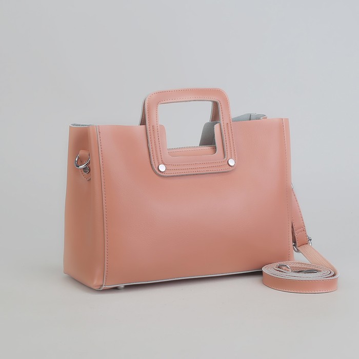 Сумка женская, отдел с перегородкой на молнии, наружный карман, длинный ремень, цвет бронзовый