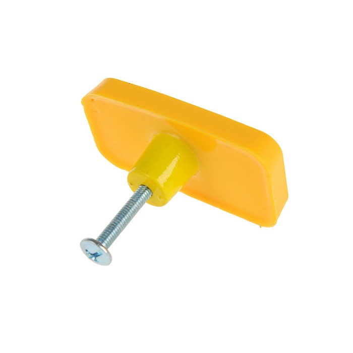 Ручка-кнопка детская KID 033, "Паровозик", резиновая, желтая