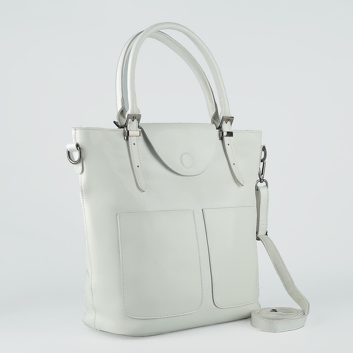 Сумка женская, отдел с перегородкой, 3 наружных кармана, цвет белый