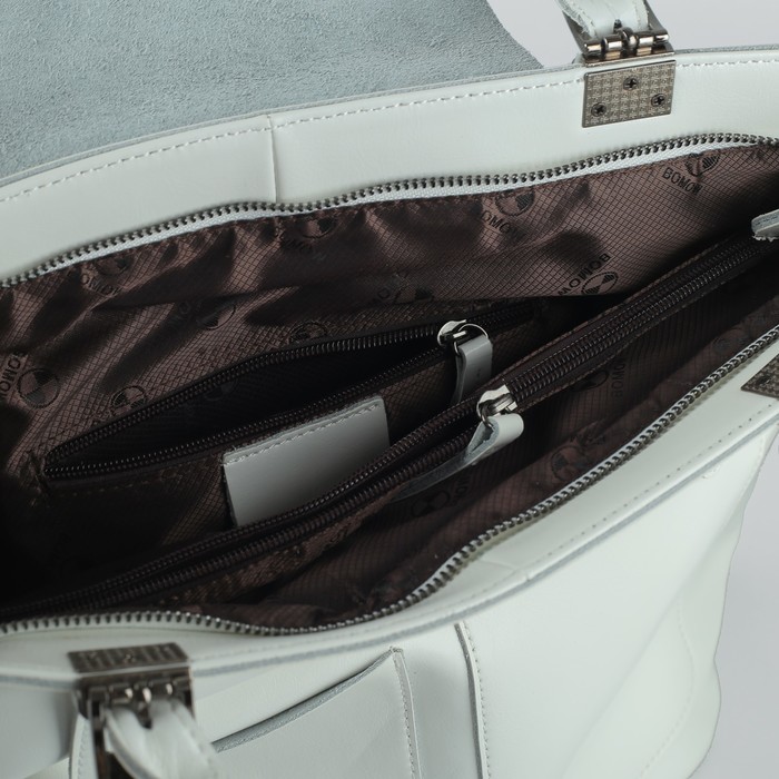 Сумка женская, отдел с перегородкой, 3 наружных кармана, цвет белый