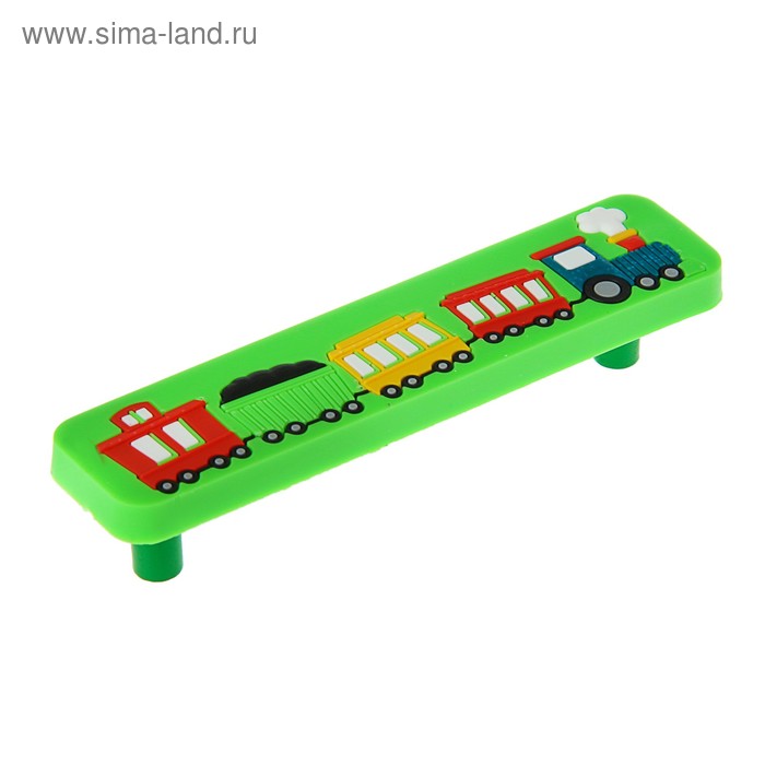 

Ручка скоба детская KID 034, "Паровозик", м/о 96 мм, резиновая, зеленая