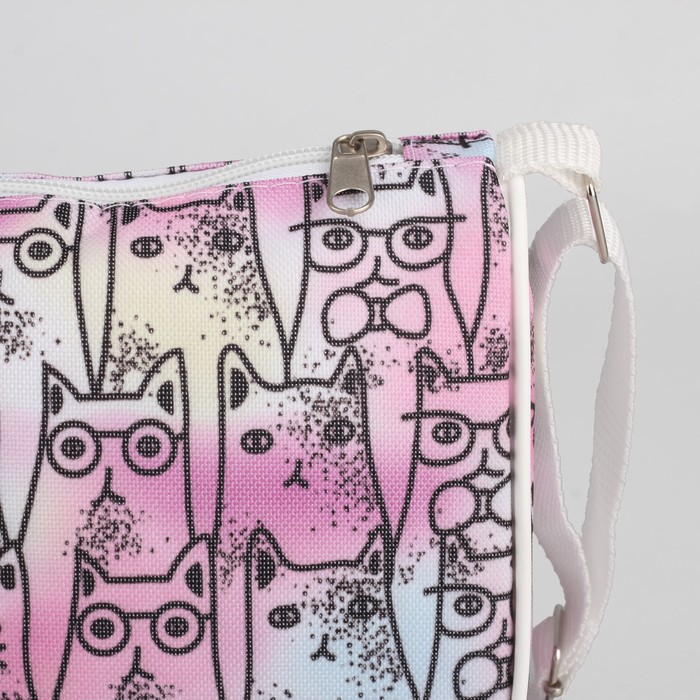 Сумка детская на молнии, длинный ремень, цвет розовый