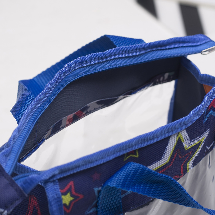 Косметичка банная "Звёзды", отделение на молнии, цвет синий/красный