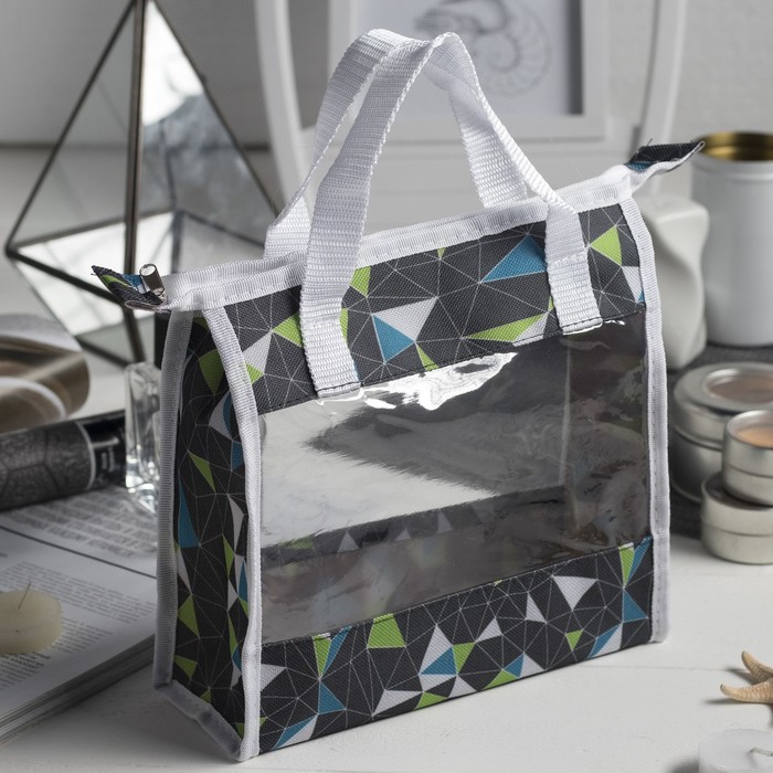 Косметичка банная "Фитнес", отделение на молнии, цвет белый/разноцветный