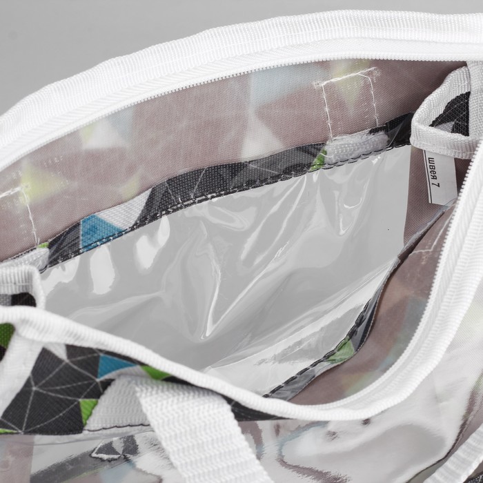 Косметичка банная "Фитнес", отделение на молнии, цвет белый/разноцветный