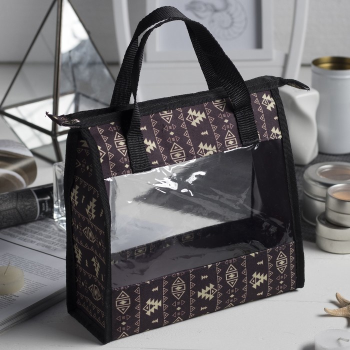 Косметичка банная "Фитнес", отделение на молнии, цвет коричневый