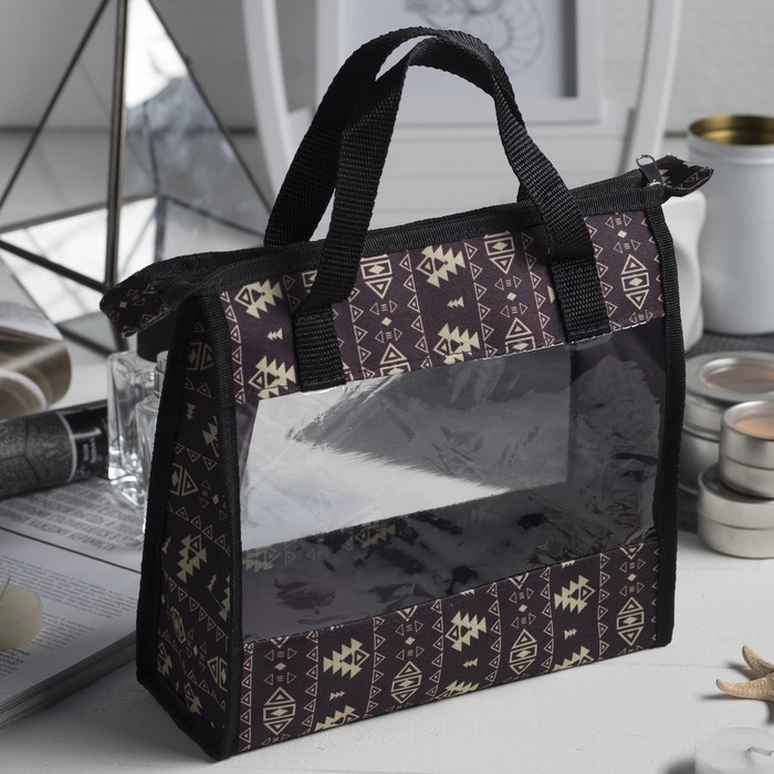 Косметичка банная "Фитнес", отделение на молнии, цвет коричневый