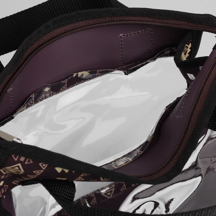 Косметичка банная "Фитнес", отделение на молнии, цвет коричневый