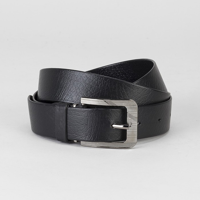Ремень мужской, винт, пряжка под металл, цвет чёрный
