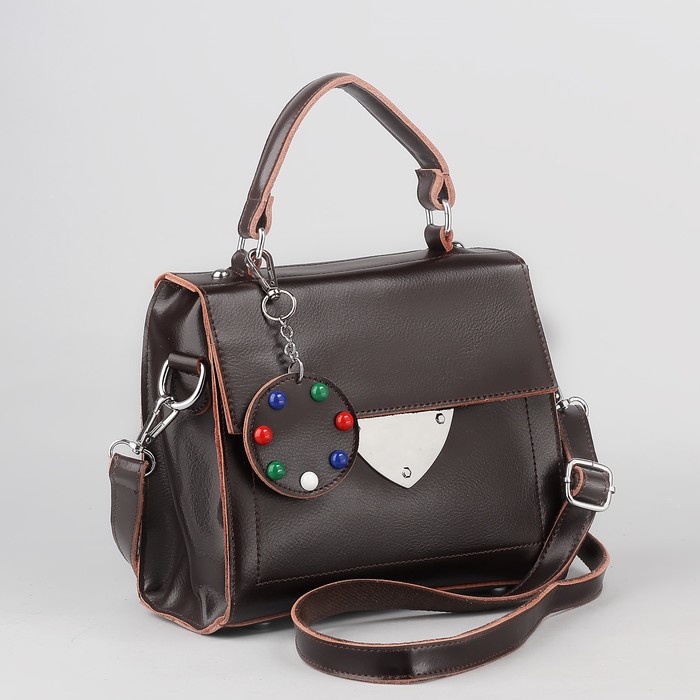 Сумка женская, отдел на молнии, наружный карман, длинный ремень, цвет кофе