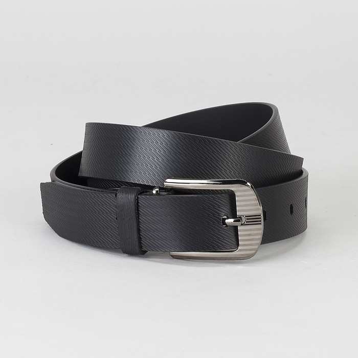 Ремень мужской, винт, пряжка под металл, цвет чёрный