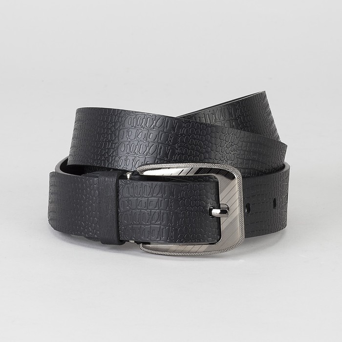 Ремень мужской, винт, пряжка под металл, цвет чёрный