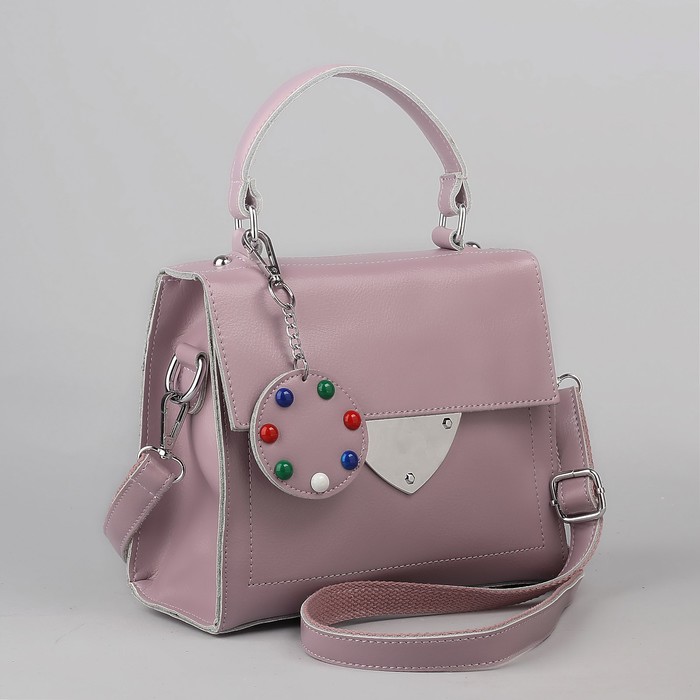 Сумка женская, отдел на молнии, наружный карман, длинный ремень, цвет сиреневый