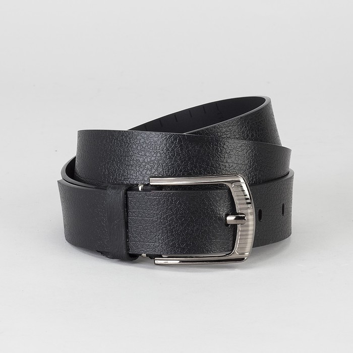 Ремень мужской, винт, пряжка под металл, цвет чёрный