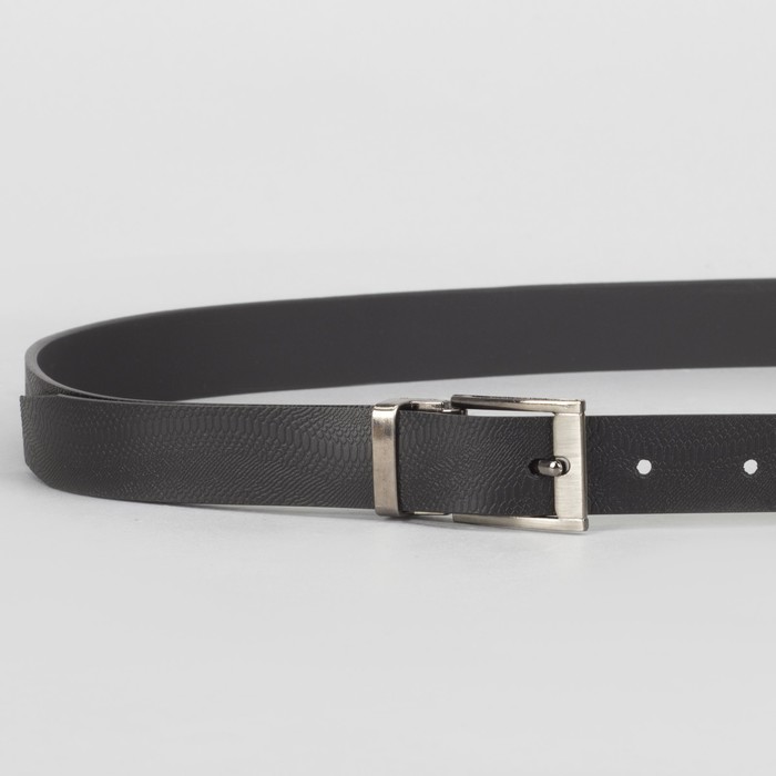 Ремень детский, винт, пряжка под тёмный металл, цвет чёрный