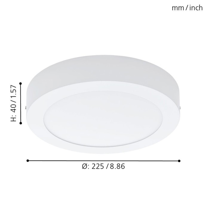 

Светильник FUEVA 1 18Вт LED белый 22,5x22,5x3,5 см