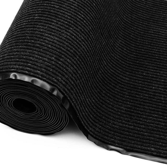 Коврик-дорожка влаговпитывающий "Ребристый"  0,9х12 м, черный