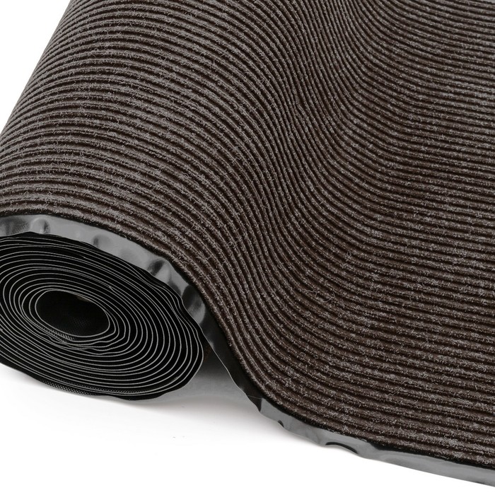 Коврик-дорожка влаговпитывающий "Ребристый"  1,2х12 м, серый