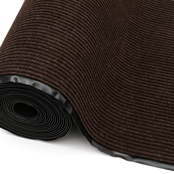 Коврик-дорожка влаговпитывающий "Ребристый"  1,2х12 м, коричневый