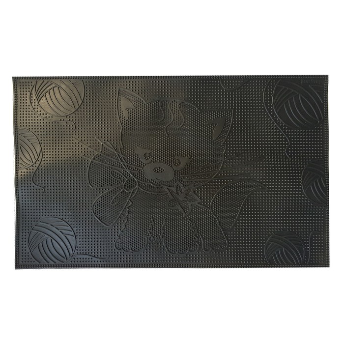 Коврик резиновый 45х75 см "Кошка" черный