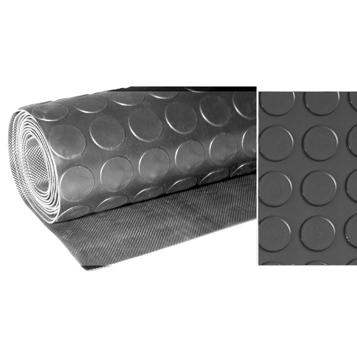 Коврик-дорожка противоскользящий "Пятачки" 0,9х12 м, цвет серый