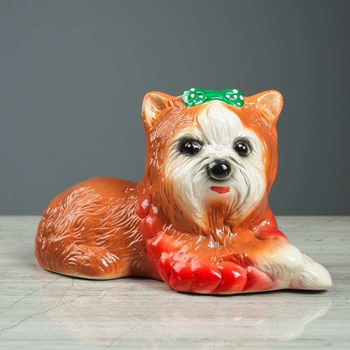 Копилка "Собачка с бусами"