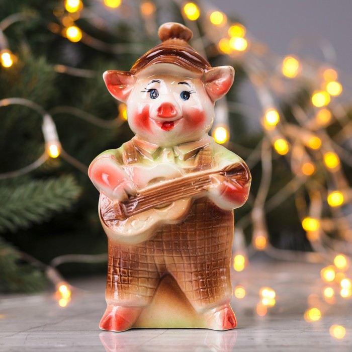 Сувенир "Свинка Гитарист" 20 см МИКС