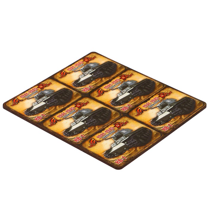 Магнит сборный деревянный "9 мая, танки герои КВ-1", 6х4см