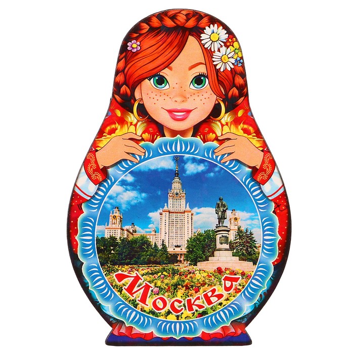 Магнит Матрёшка "Москва -1", 9,5х6,5см