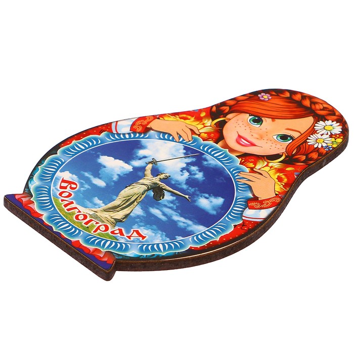Магнит Матрёшка "Волгоград-1", 9,5х6,5см